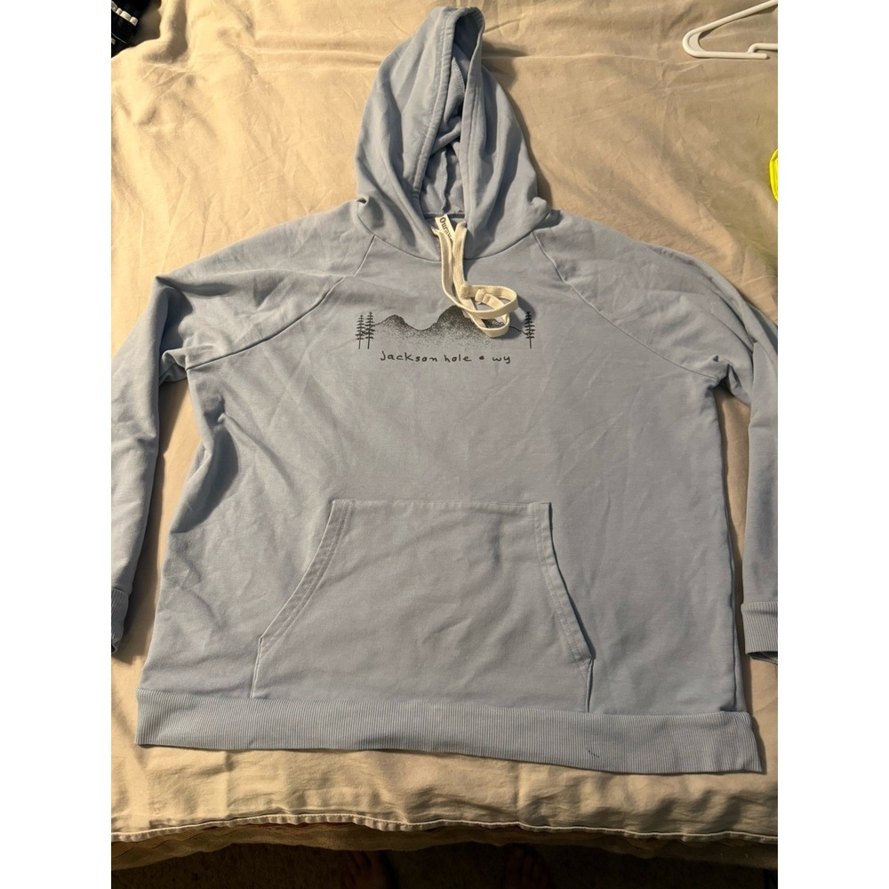 Ouray Hoodie Light Blue Men's Large Jackson Hole‎ WY